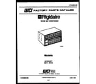 Frigidaire AR18NS8F1 front cover/text only diagram