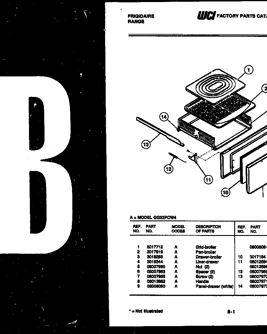 BROILER DRAWER PARTS