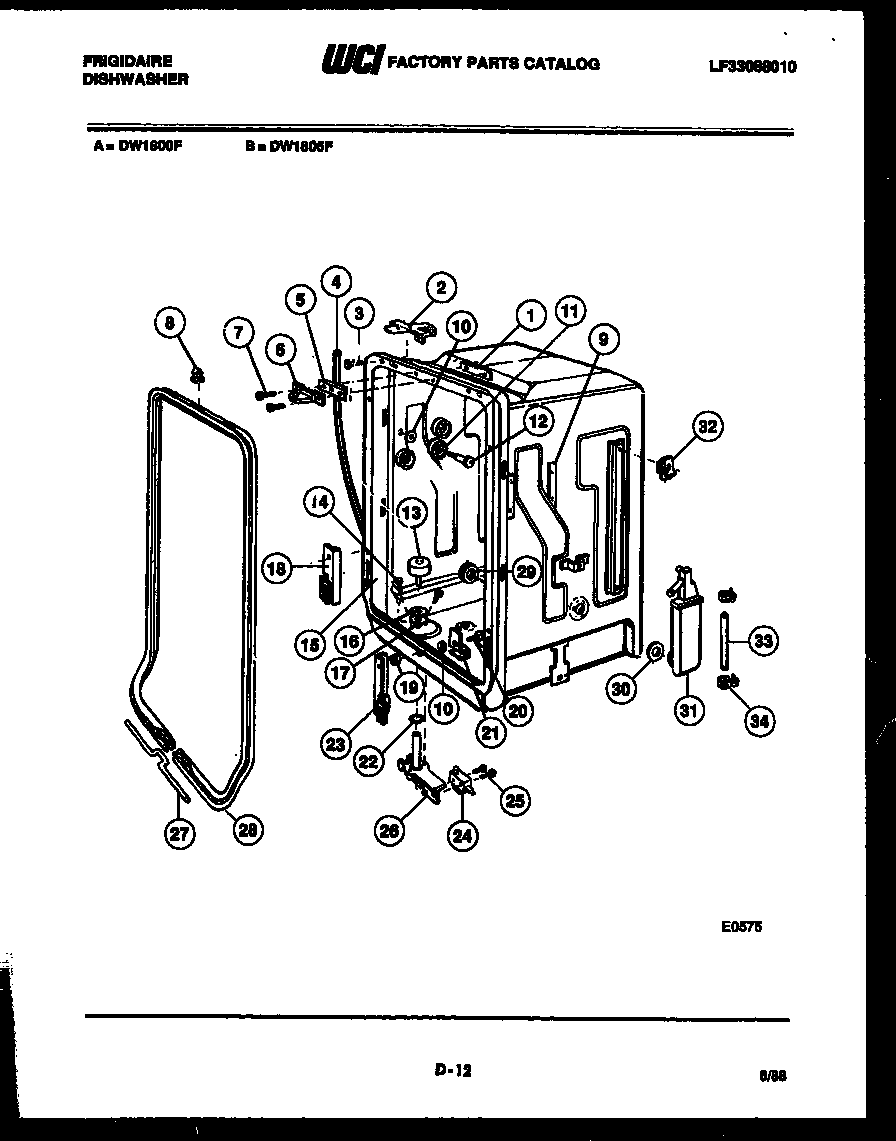 TUB AND FRAME PARTS