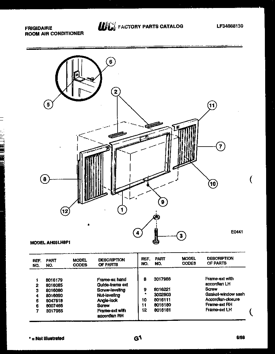 Window mounting parts