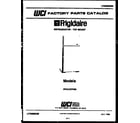Frigidaire FPCI19TFF0 cover page diagram