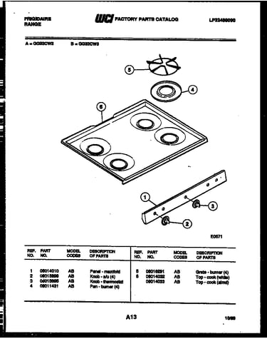 Cooktop parts
