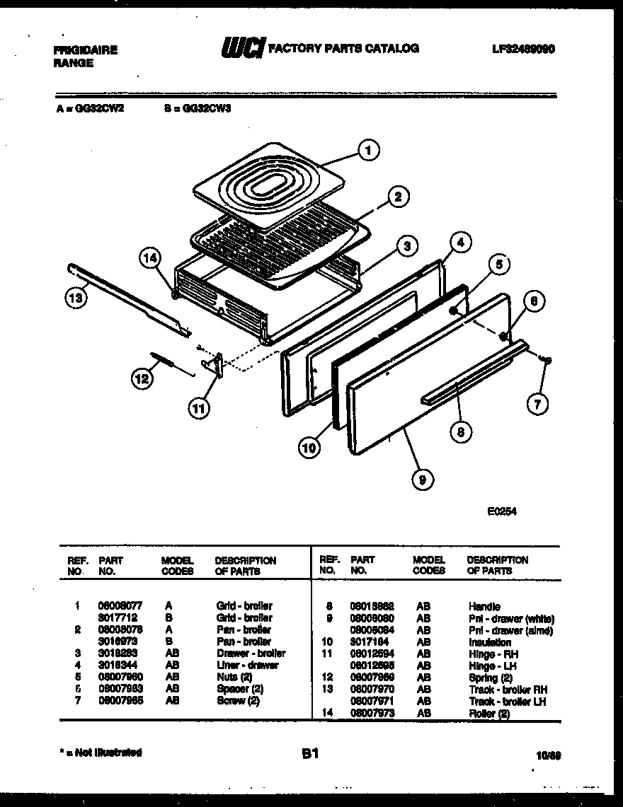 Broiler drawer parts