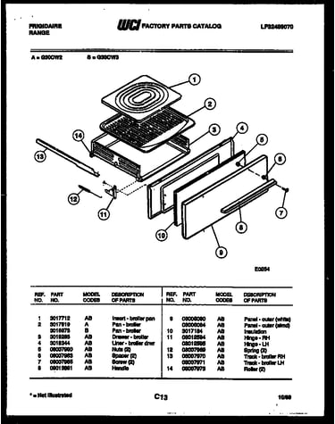 Broiler drawer parts