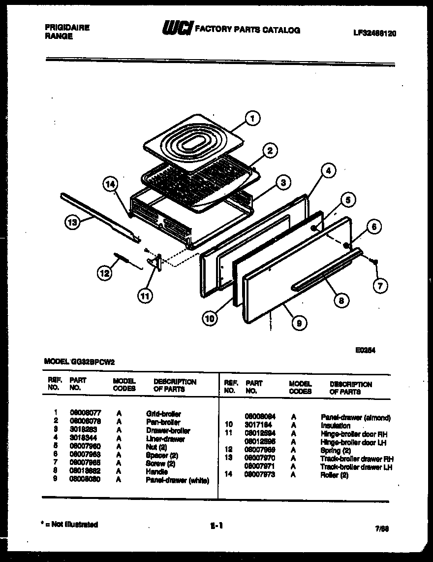 BROILER DRAWER PARTS