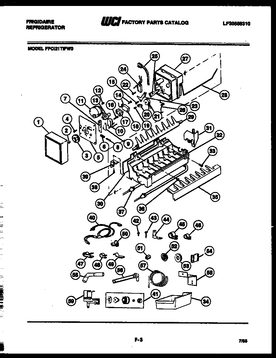 Ice maker and installation parts