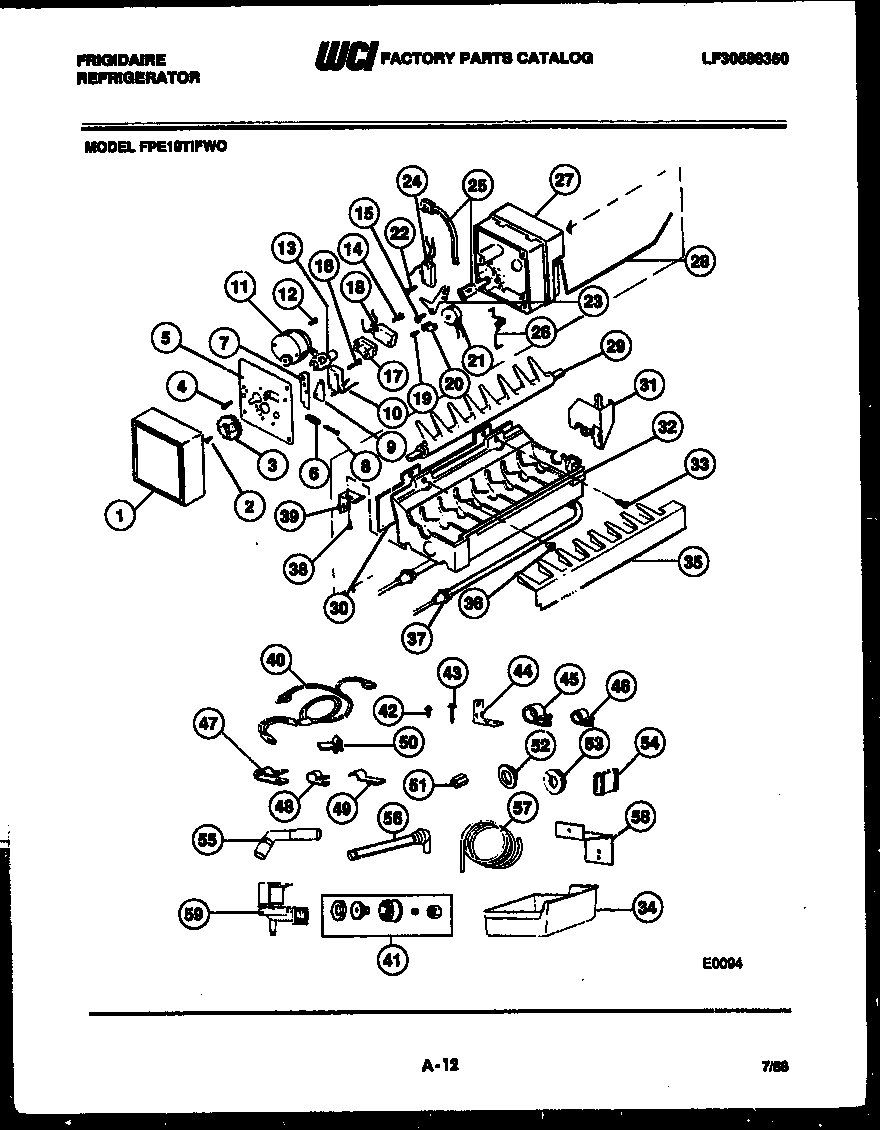 Ice maker and installation parts