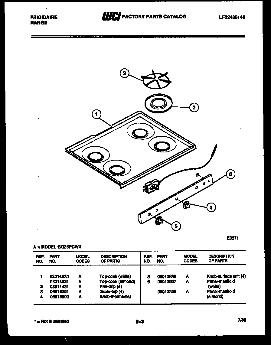 Cooktop parts