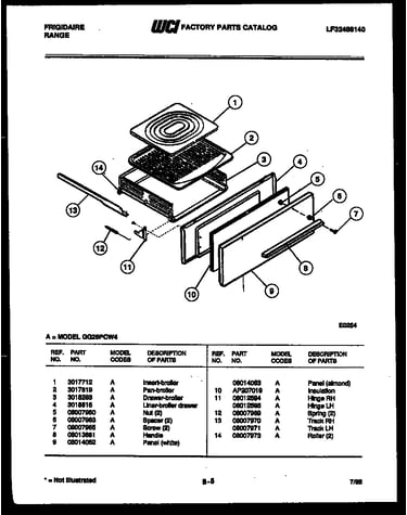 Broiler drawer parts