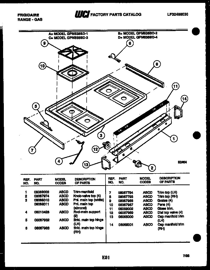 Cooktop parts