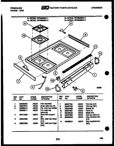 Cooktop parts