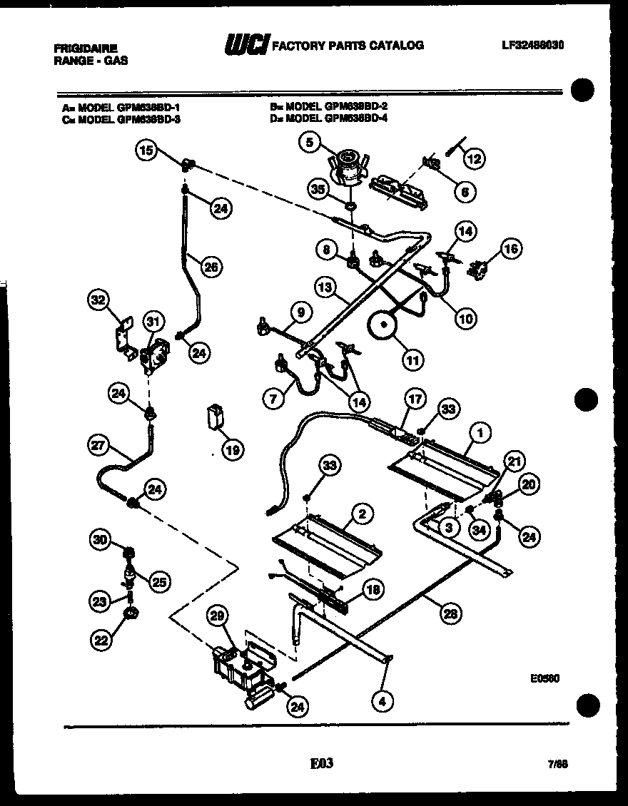 Burner, manifold and gas control