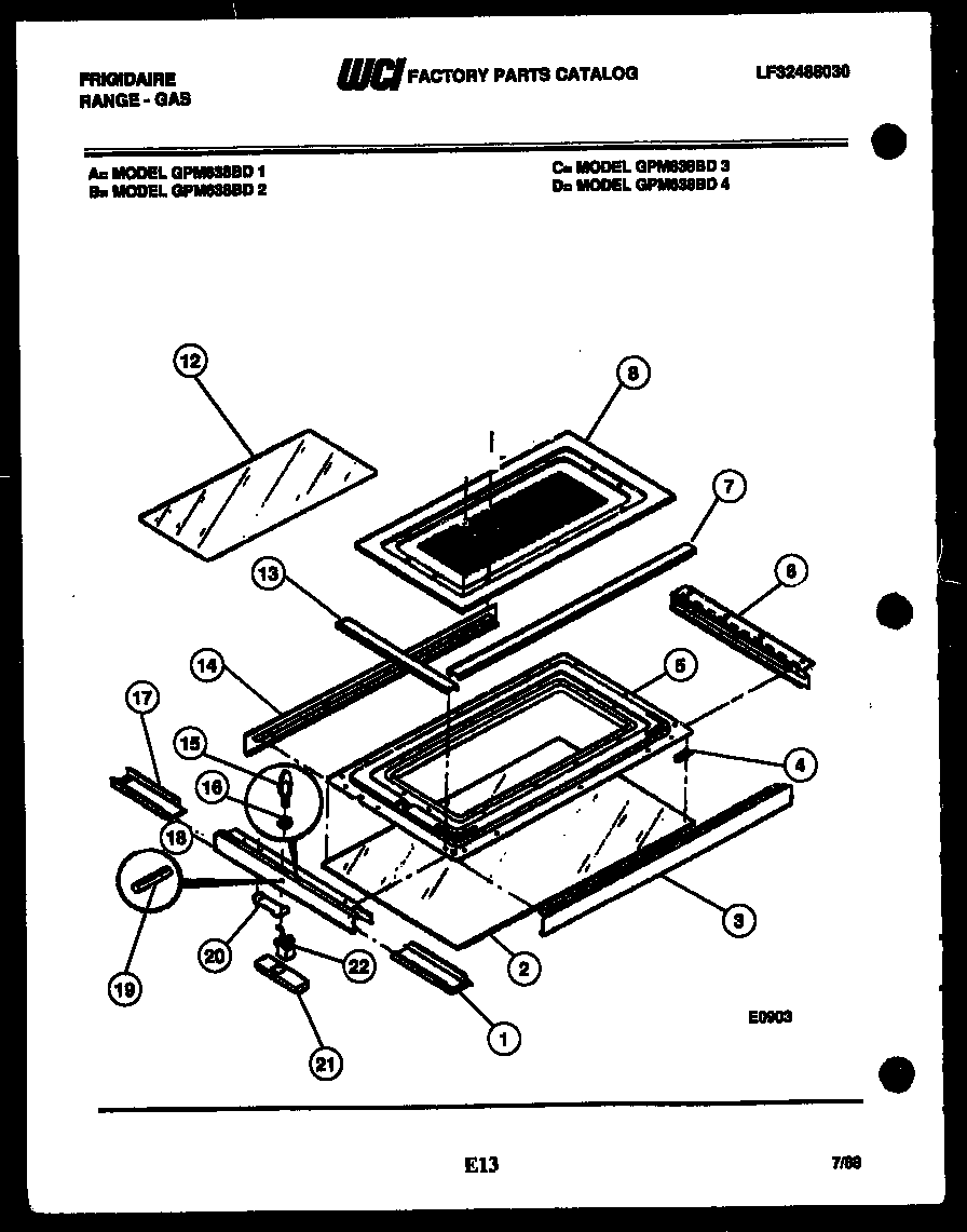 UPPER OVEN DOOR PARTS