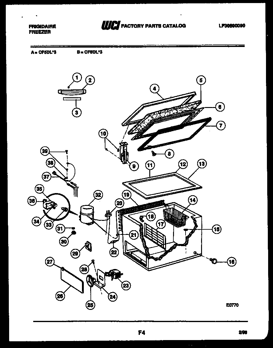 Chest freezer parts