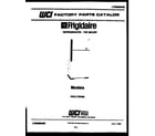 Frigidaire FPD17TIFF0 cover page diagram