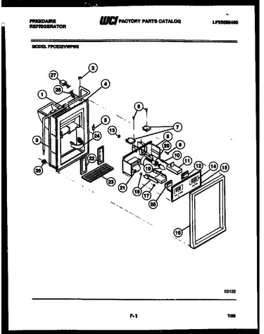 Ice door, dispenser and water tanks