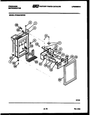 Ice door, dispenser and water tanks