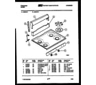 Frigidaire G24CW3 backguard and cooktop parts diagram