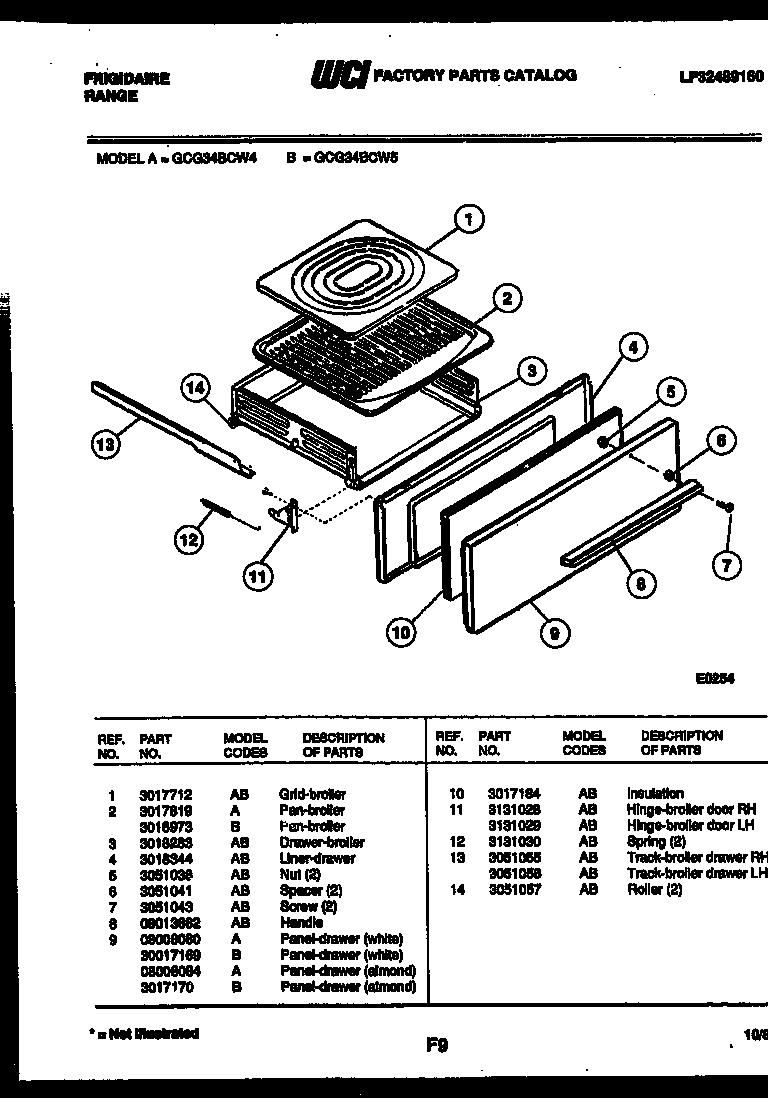 BROILER DRAWER PARTS