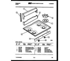 Frigidaire G30PCW3 backguard and cooktop parts diagram