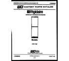 Frigidaire FPIF117BE front cover diagram