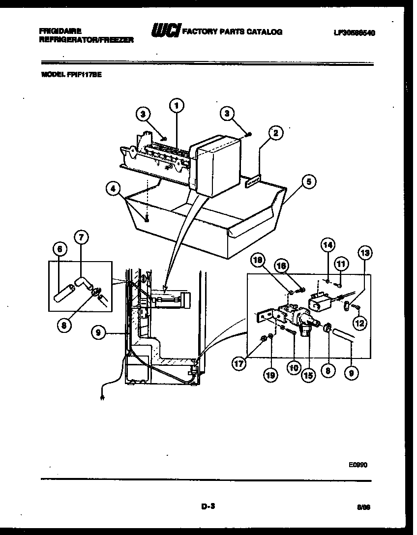 Ice maker and installation parts