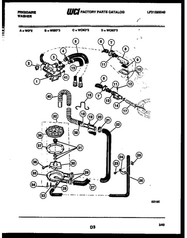 Pump, water valve and water inlet
