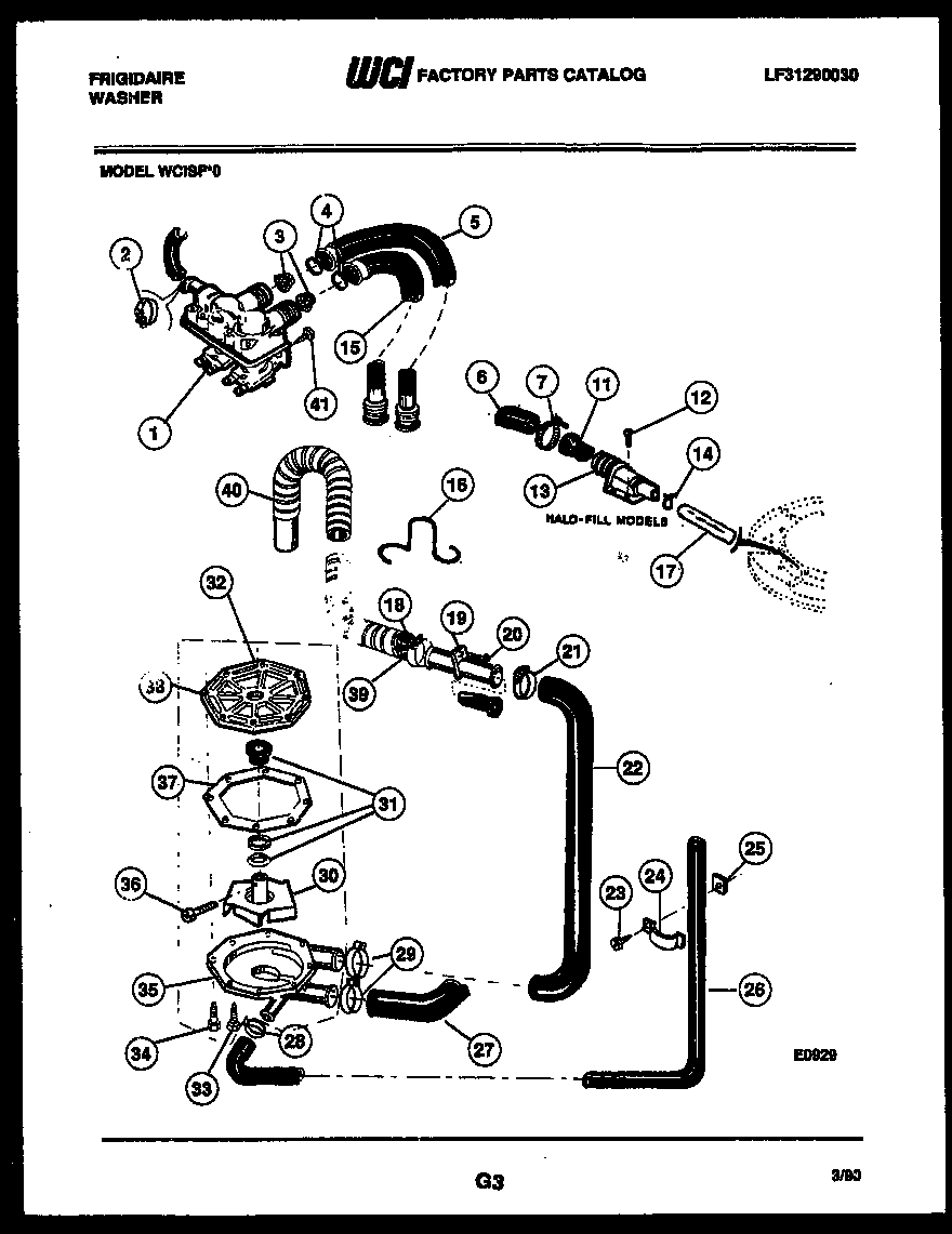 Pump, water valve and water inlet
