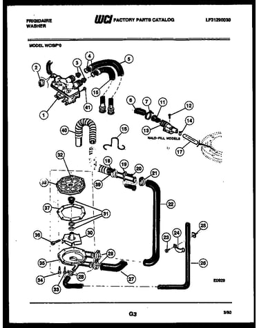 Pump, water valve and water inlet
