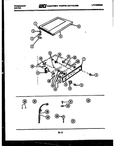 Top, control and miscellaneous parts