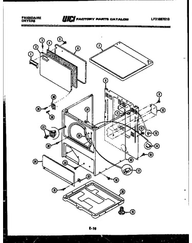 Door, top and cabinet parts