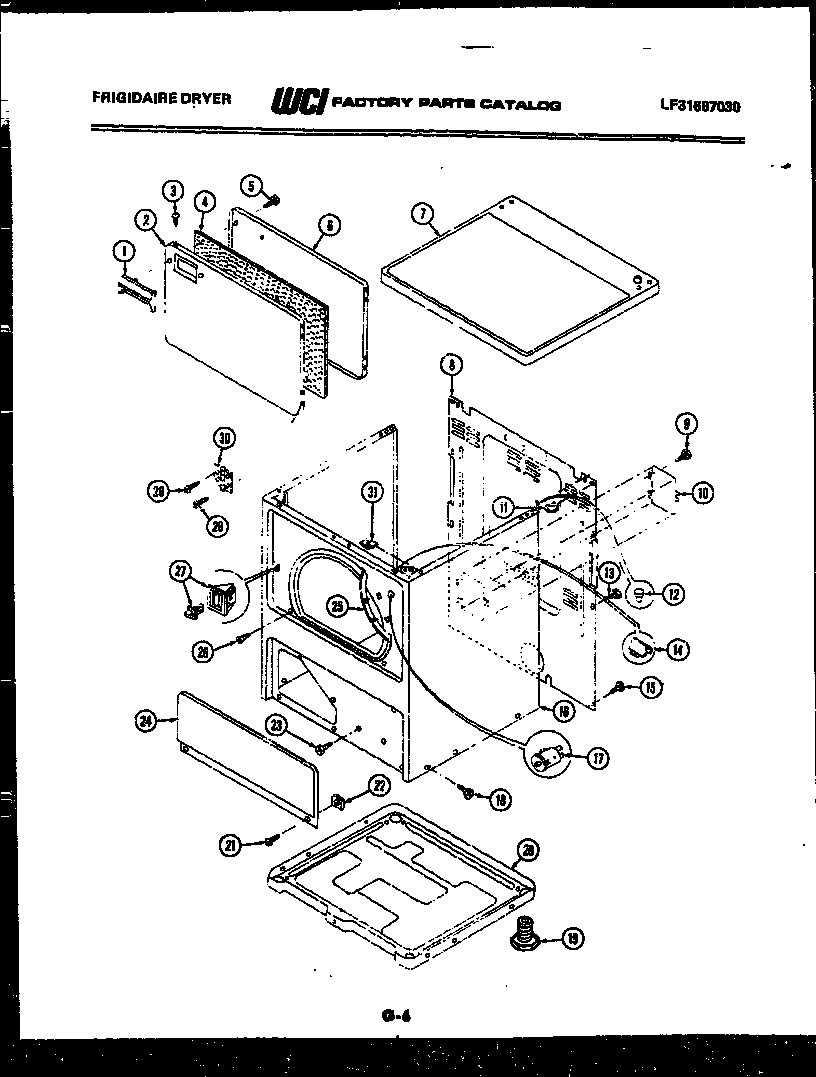 Door, top and cabinet parts