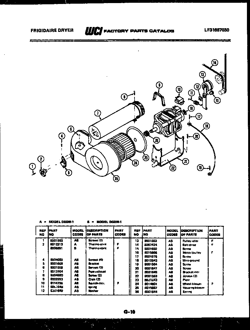 BLOWER AND DRIVE PARTS