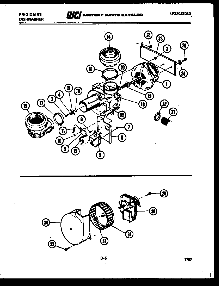 Motor pump, power dry motor and parts