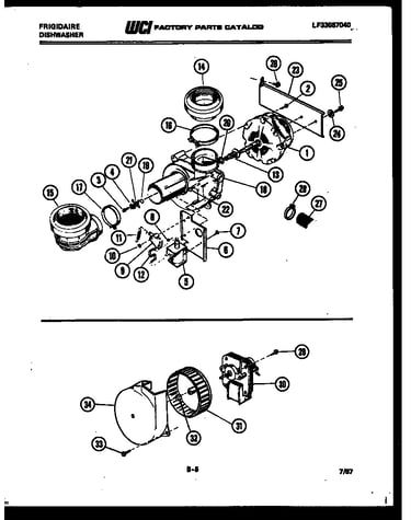 Motor pump, power dry motor and parts