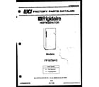 Frigidaire FP18TMH3 cover page diagram