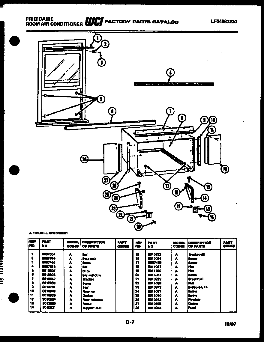 Window mounting parts