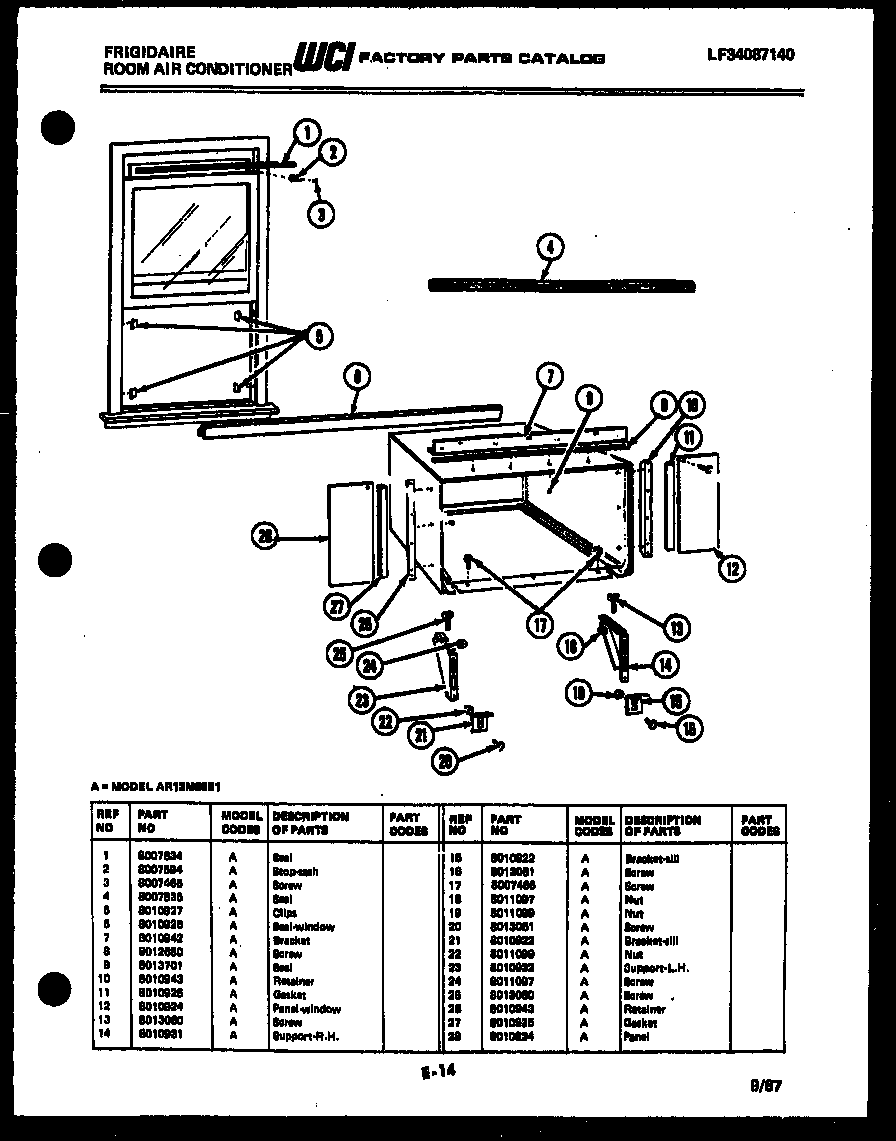 Window mounting parts