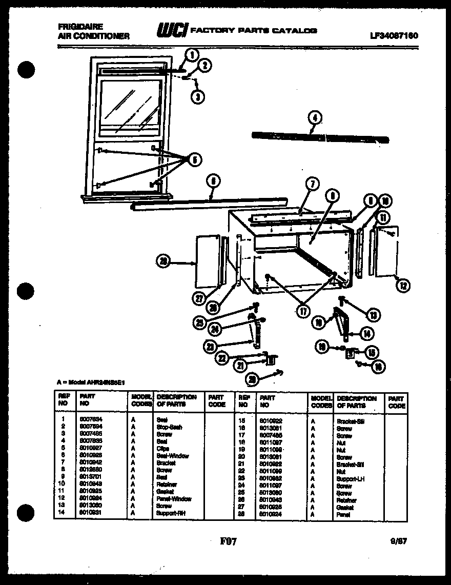 WINDOW MOUNTING PARTS