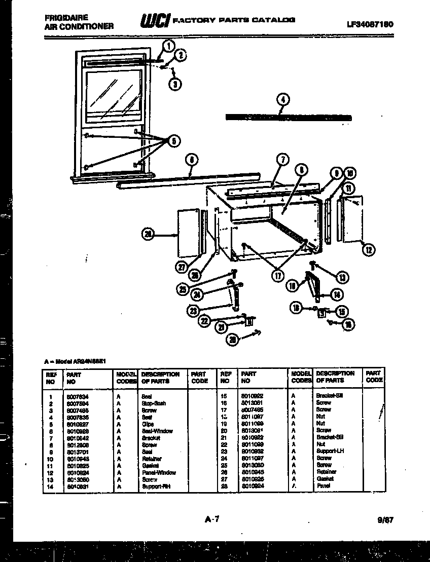 Window mounting parts