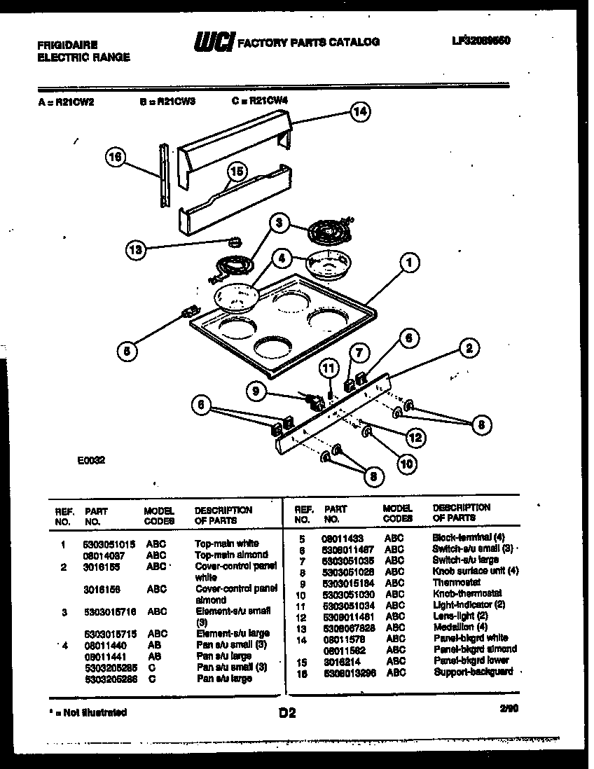 Backguard and cooktop parts