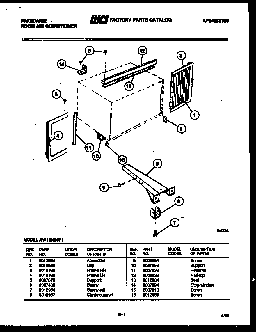 Window mounting parts
