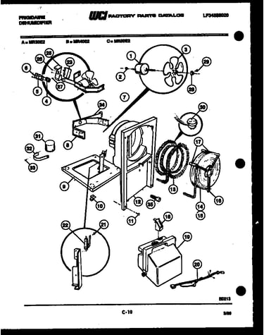 Air, water and condensing parts