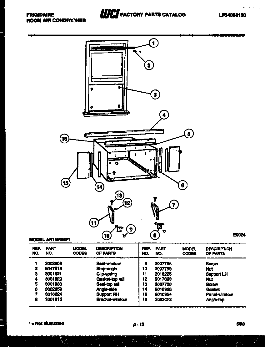 Window mounting parts