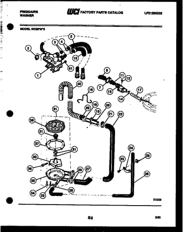 Pump, water valve and water inlet