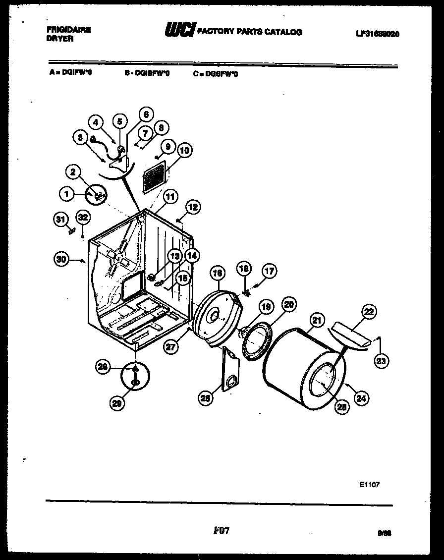 CABINET AND COMPONENT PARTS