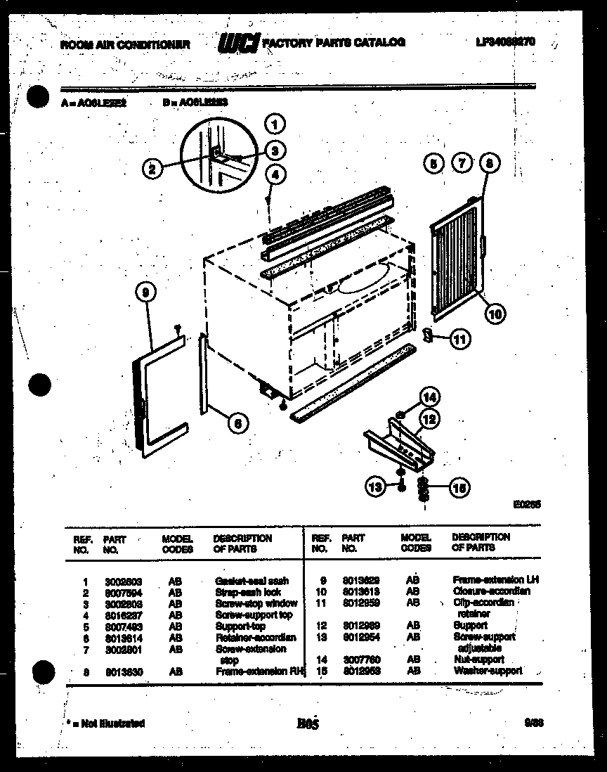 Window mounting parts