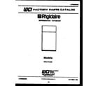 Frigidaire FPE17TLL0 cover page diagram
