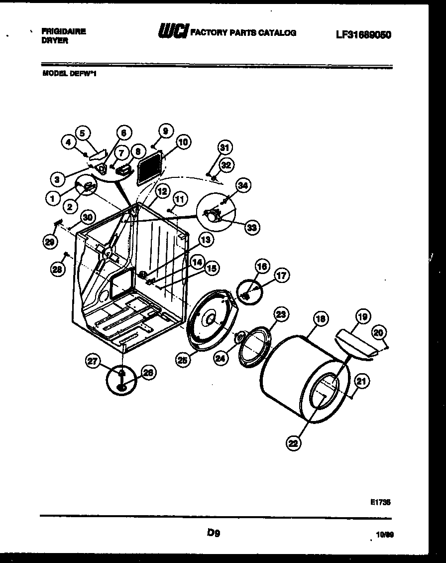 Cabinet and component parts