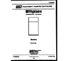 Frigidaire FPD18TLW0 cover page diagram